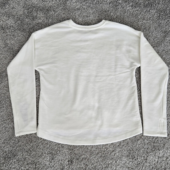 adidas Girls' Embroidered Training Lightweight Long Sleeve Pullover. Off White. - Picture 3 of 8